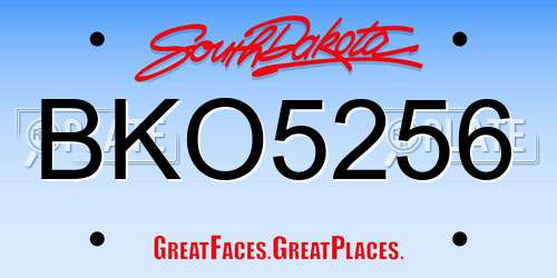 BKO5256 South Dakota License Plate