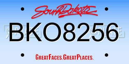 BKO8256 South Dakota License Plate