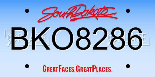 BKO8286 South Dakota License Plate