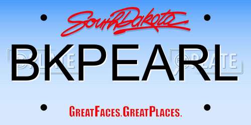 BKPEARL South Dakota License Plate