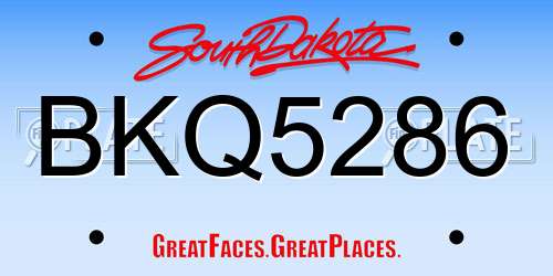 BKQ5286 South Dakota License Plate