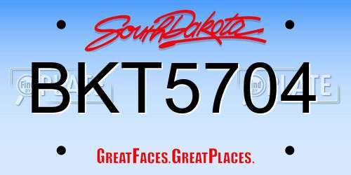 BKT5704 South Dakota License Plate