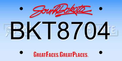 BKT8704 South Dakota License Plate