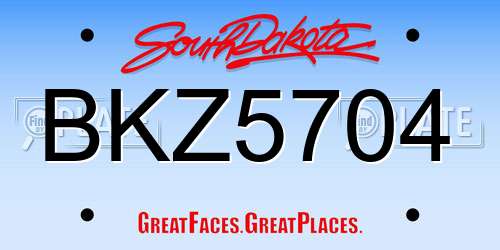 BKZ5704 South Dakota License Plate