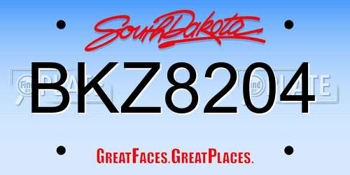 BKZ8204 South Dakota License Plate