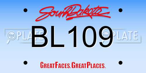BL109 South Dakota License Plate