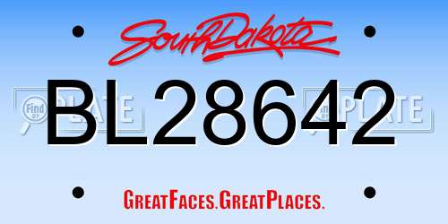 BL28642 South Dakota License Plate