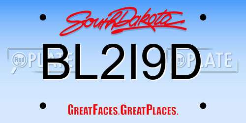 BL2I9D South Dakota License Plate