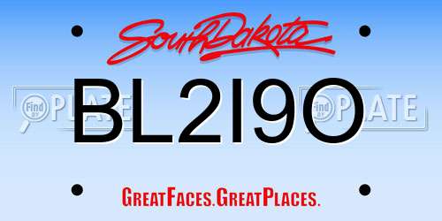 BL2I9O South Dakota License Plate