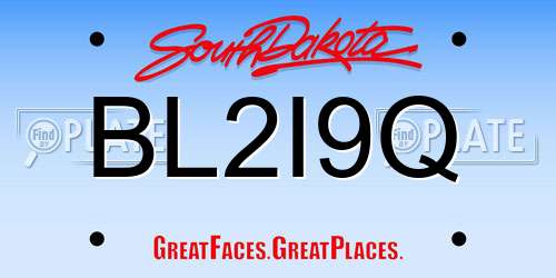 BL2I9Q South Dakota License Plate