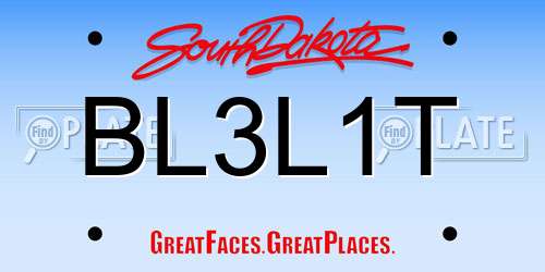 BL3L1T South Dakota License Plate