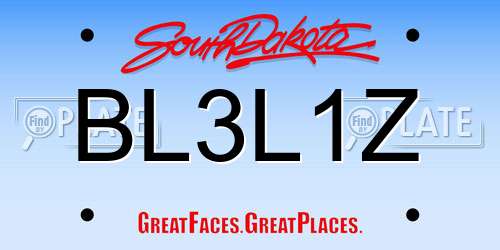 BL3L1Z South Dakota License Plate