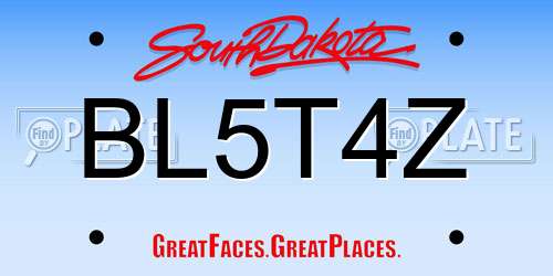 BL5T4Z South Dakota License Plate
