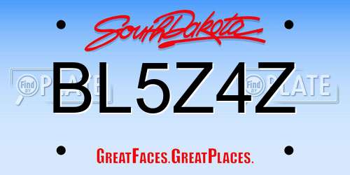 BL5Z4Z South Dakota License Plate