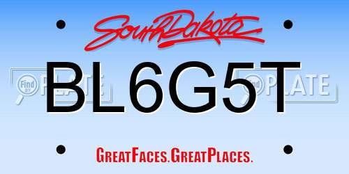 BL6G5T South Dakota License Plate