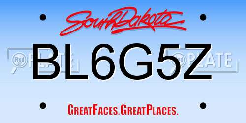 BL6G5Z South Dakota License Plate