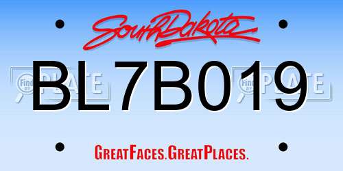 BL7B019 South Dakota License Plate