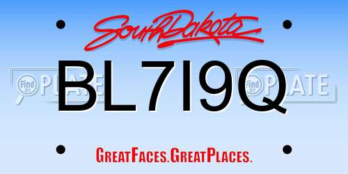 BL7I9Q South Dakota License Plate