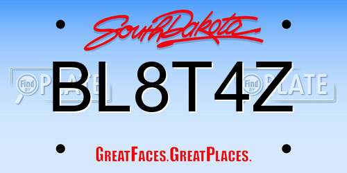 BL8T4Z South Dakota License Plate