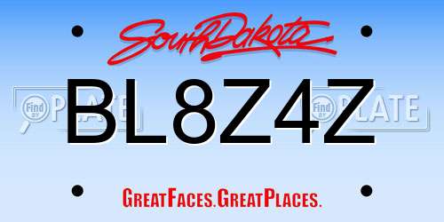 BL8Z4Z South Dakota License Plate