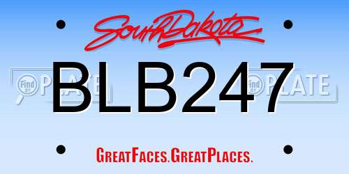 BLB247 South Dakota License Plate
