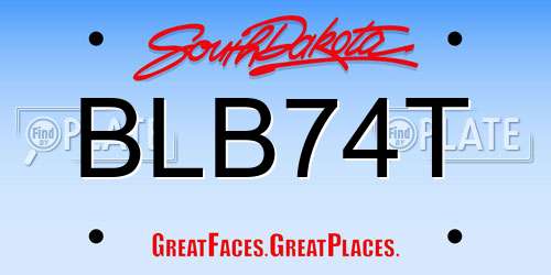 BLB74T South Dakota License Plate