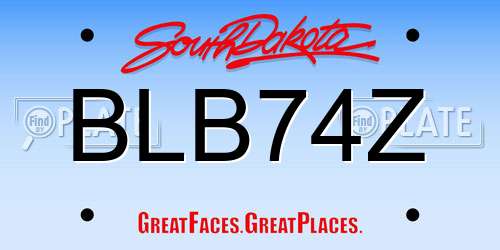 BLB74Z South Dakota License Plate