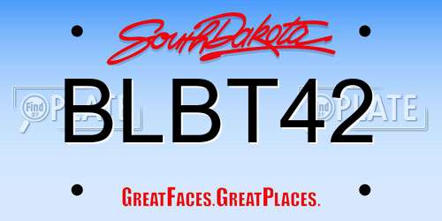 BLBT42 South Dakota License Plate