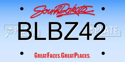 BLBZ42 South Dakota License Plate
