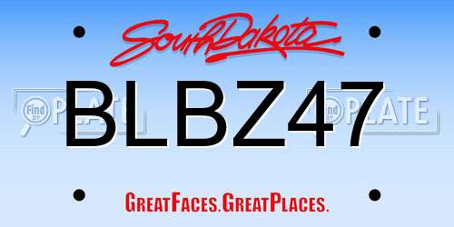 BLBZ47 South Dakota License Plate