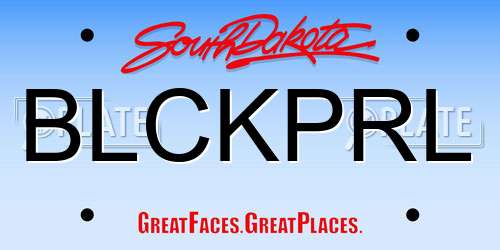 BLCKPRL South Dakota License Plate