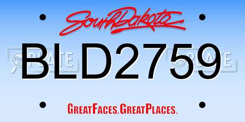 BLD2759 South Dakota License Plate