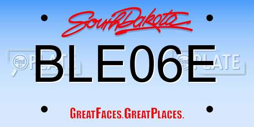 BLE06E South Dakota License Plate