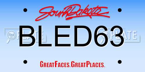 BLED63 South Dakota License Plate
