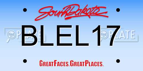 BLEL17 South Dakota License Plate