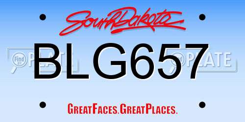 BLG657 South Dakota License Plate