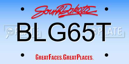 BLG65T South Dakota License Plate
