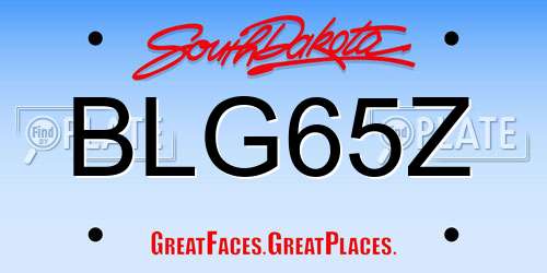 BLG65Z South Dakota License Plate