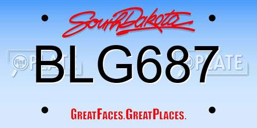 BLG687 South Dakota License Plate