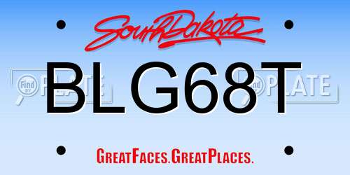 BLG68T South Dakota License Plate
