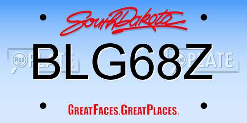 BLG68Z South Dakota License Plate