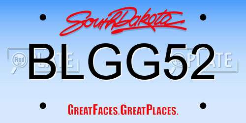 BLGG52 South Dakota License Plate