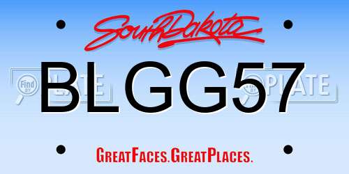 BLGG57 South Dakota License Plate