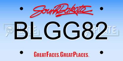BLGG82 South Dakota License Plate