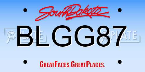 BLGG87 South Dakota License Plate