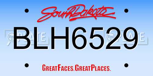 BLH6529 South Dakota License Plate