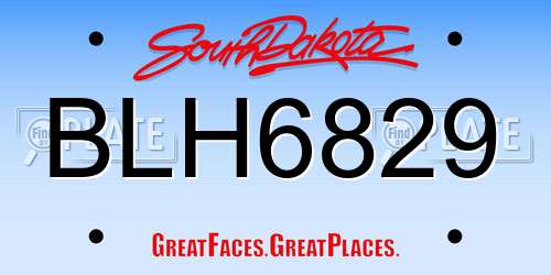 BLH6829 South Dakota License Plate