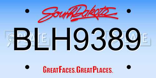 BLH9389 South Dakota License Plate