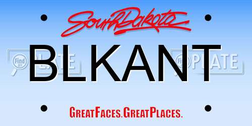 BLKANT South Dakota License Plate