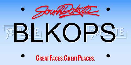 BLKOPS South Dakota License Plate